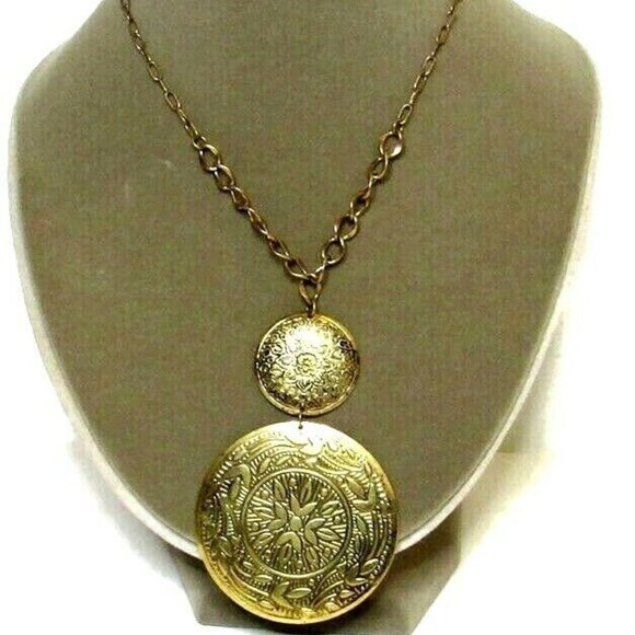 Medallion Necklace Chain Dangle Adjustable Choker - Picture 1 of 7